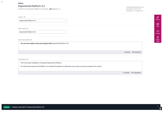 Exponential Platform 3.2 : Admin Edit Folder Screenshot