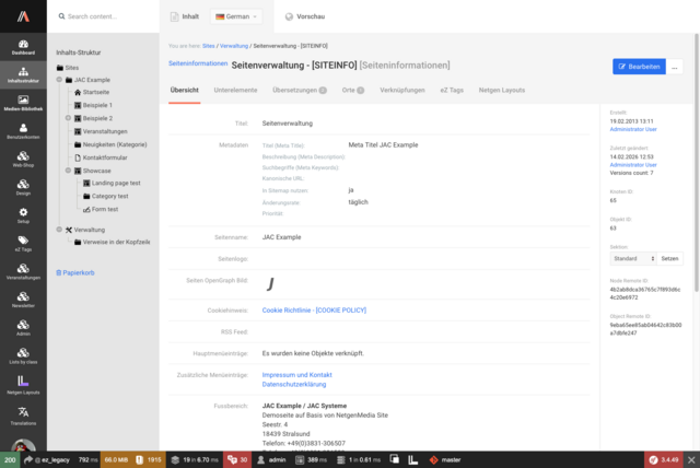 Exponential Platform Nexus 1.0.0.0.3 Admin 7x Netgen Admin UI Rich Content View Screenshot