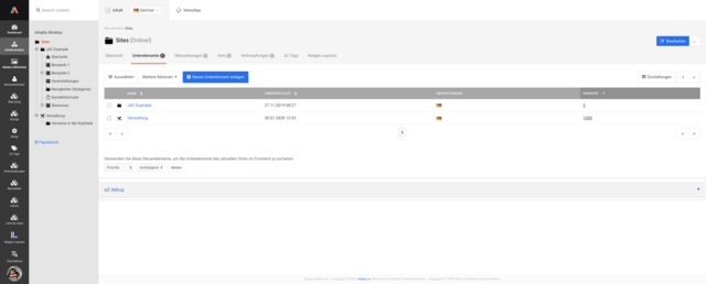Exponential Platform Nexus 1.0.0.0.3 Admin Content View Screenshot